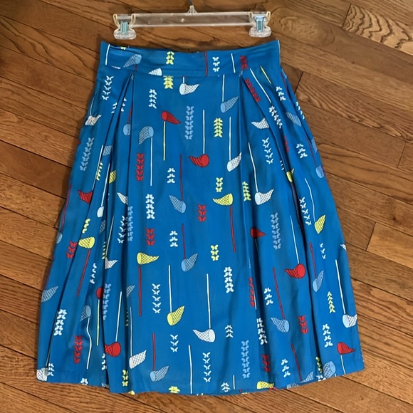 🦋 Modcloth Fever London Quirky Catch Blue Butterfly Skirt - Picture 7 of 16